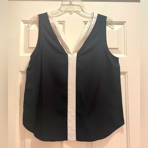 Trouvé Black and White Sleeveless Blouse Medium